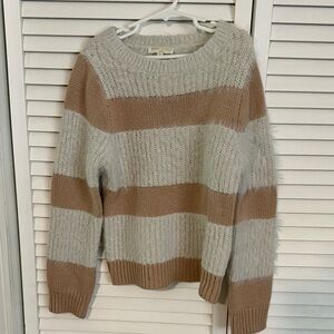 Beige and Cream Striped Sweater